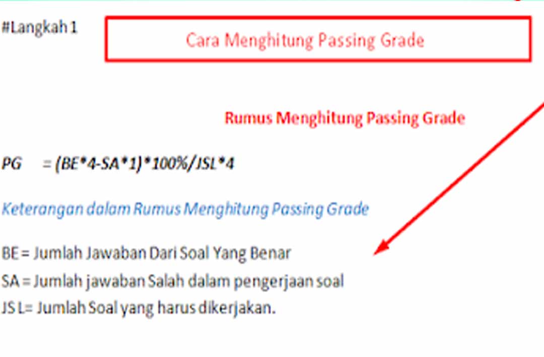 CARA Menghitung Passing Grade (PG)