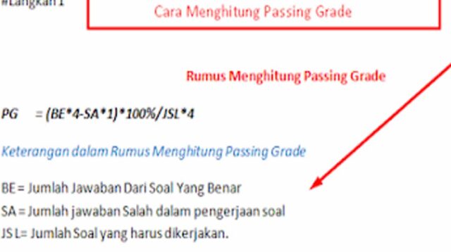 CARA Menghitung Passing Grade (PG)